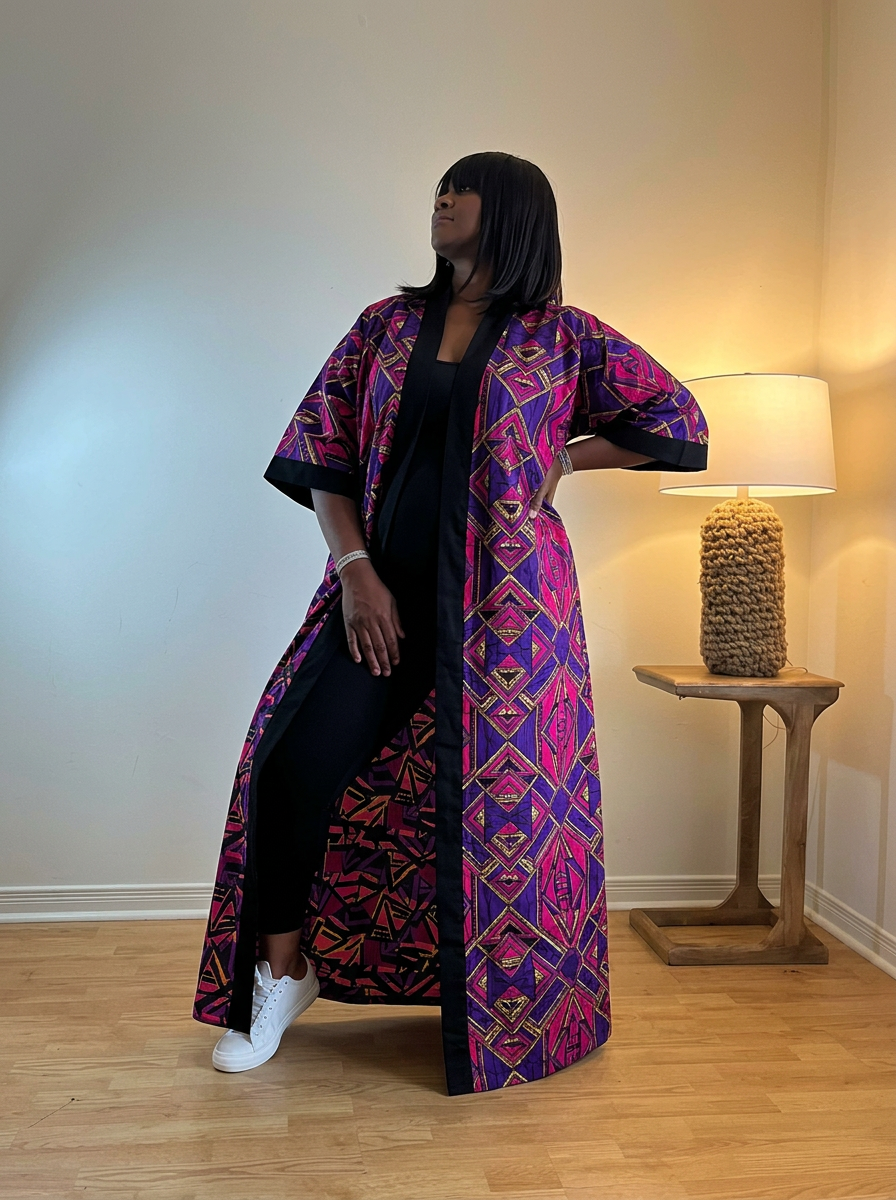 Royal Purple Long Kimono Robe