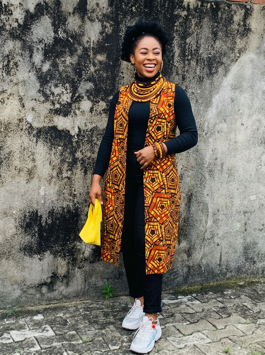 Mosaic Amber Kimono Vest