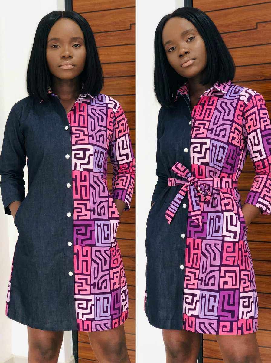 Rose Maze Mix & Match Shirt Dress